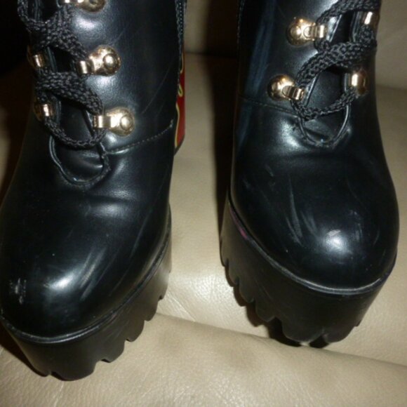 LAMODA Black Platform Ankle Boots – Flame Heel Design – EU 37 - Picture 4 of 16